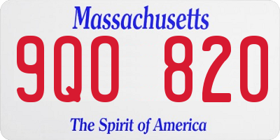 MA license plate 9QO820