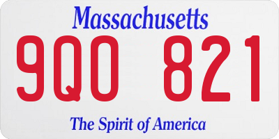 MA license plate 9QO821