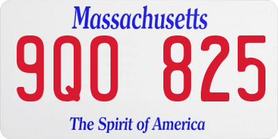 MA license plate 9QO825