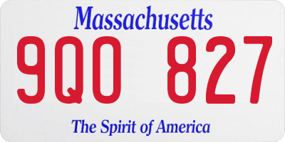 MA license plate 9QO827