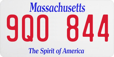 MA license plate 9QO844