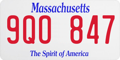 MA license plate 9QO847