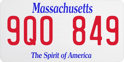 MA license plate 9QO849