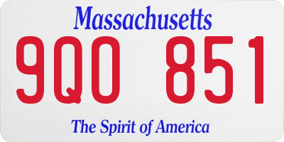 MA license plate 9QO851