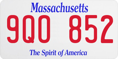 MA license plate 9QO852