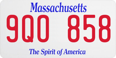 MA license plate 9QO858