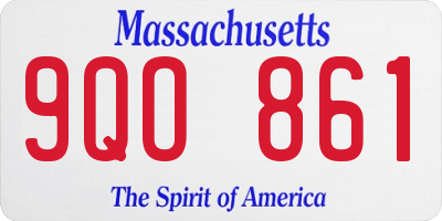 MA license plate 9QO861