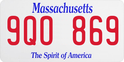 MA license plate 9QO869