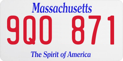 MA license plate 9QO871