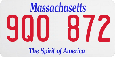 MA license plate 9QO872