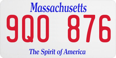 MA license plate 9QO876