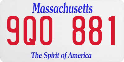 MA license plate 9QO881