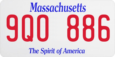 MA license plate 9QO886