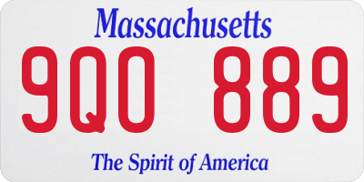 MA license plate 9QO889