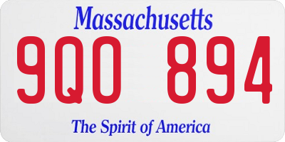 MA license plate 9QO894