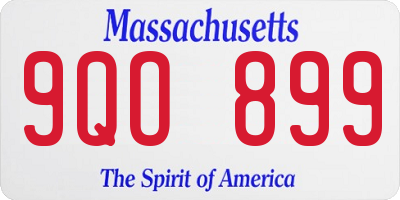 MA license plate 9QO899