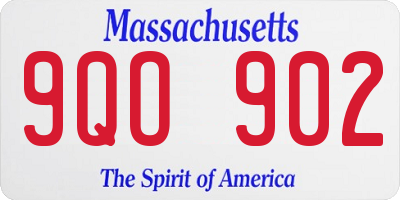 MA license plate 9QO902