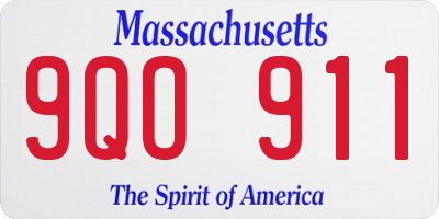 MA license plate 9QO911
