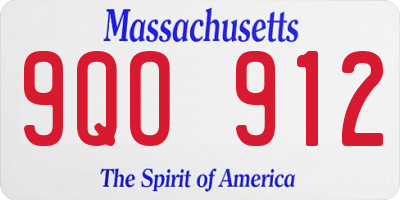 MA license plate 9QO912