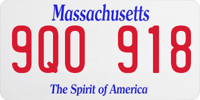 MA license plate 9QO918