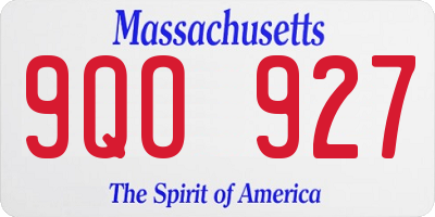 MA license plate 9QO927