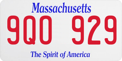 MA license plate 9QO929