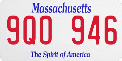 MA license plate 9QO946