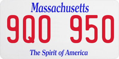 MA license plate 9QO950