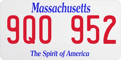 MA license plate 9QO952
