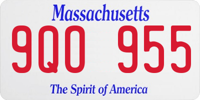 MA license plate 9QO955