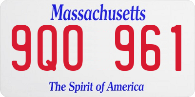 MA license plate 9QO961