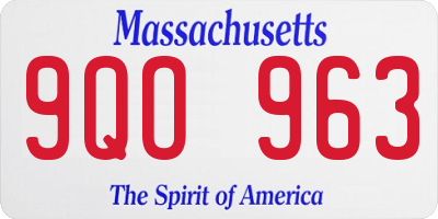 MA license plate 9QO963