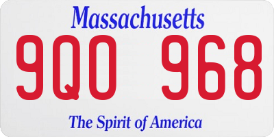 MA license plate 9QO968