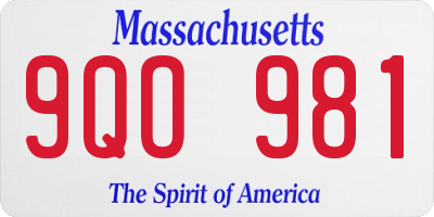 MA license plate 9QO981