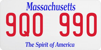 MA license plate 9QO990