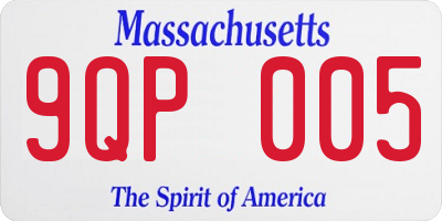MA license plate 9QP005