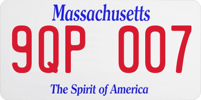 MA license plate 9QP007