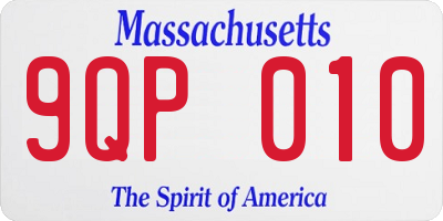 MA license plate 9QP010