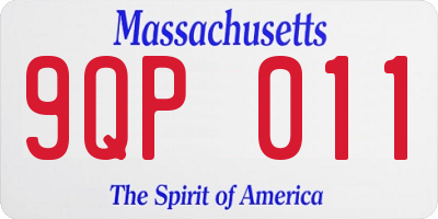 MA license plate 9QP011
