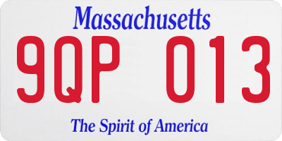 MA license plate 9QP013
