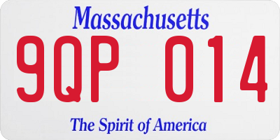 MA license plate 9QP014