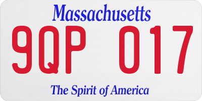 MA license plate 9QP017