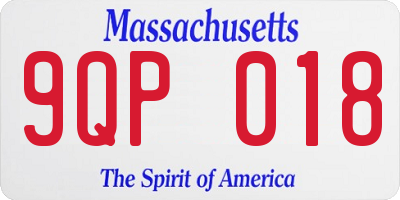 MA license plate 9QP018
