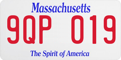 MA license plate 9QP019