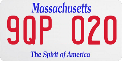 MA license plate 9QP020