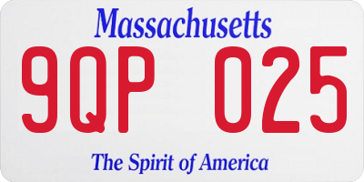MA license plate 9QP025
