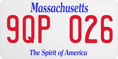 MA license plate 9QP026