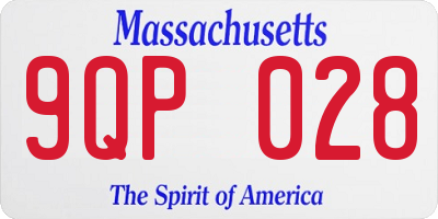 MA license plate 9QP028