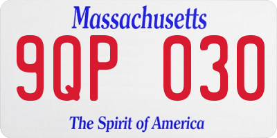 MA license plate 9QP030