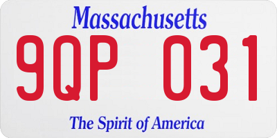 MA license plate 9QP031